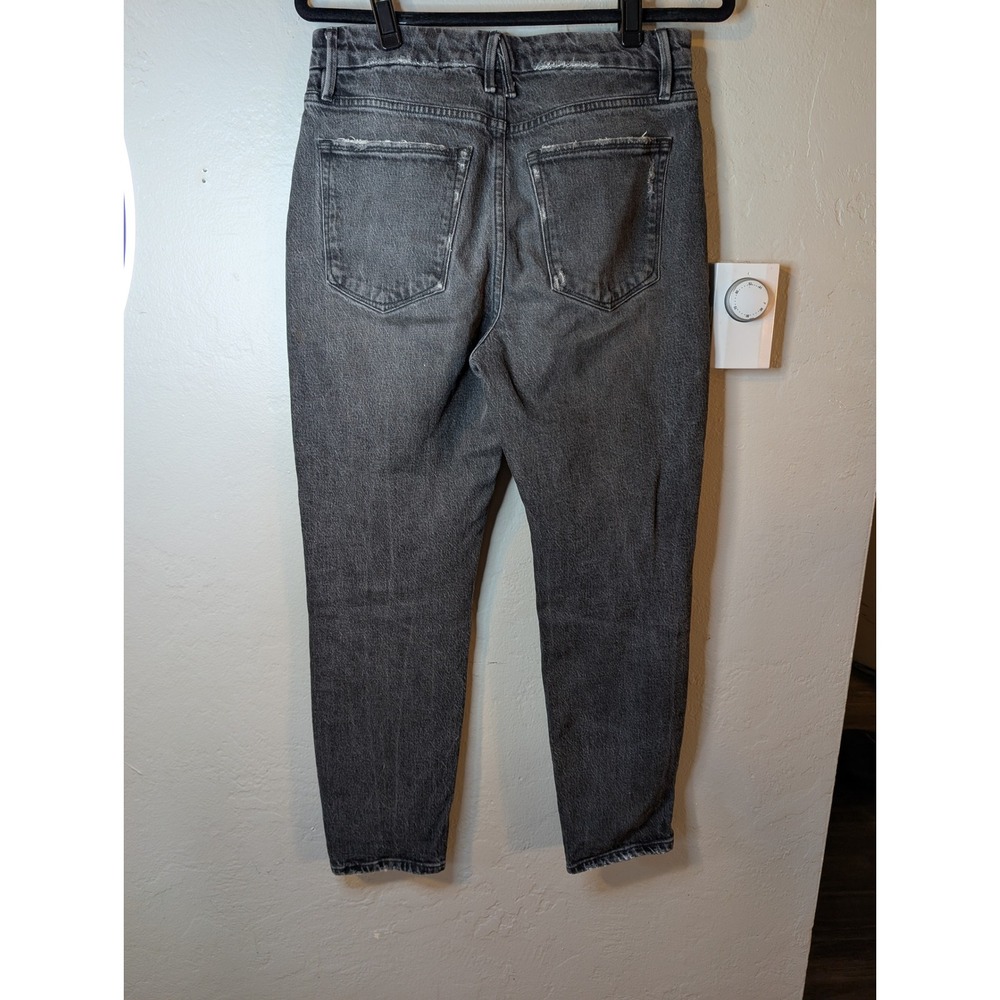 Good American Black Faded‎ Straight Leg Denim womens size 4 - Picture 3 of 10